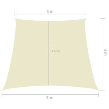 Sunshade Sail Oxford Fabric Trapezium 3/5x4 m Cream