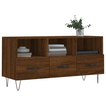 TV Cabinet Brown Oak 102x36x50 cm Engineered Wood