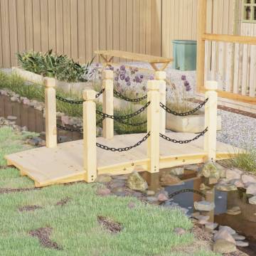 Garden Bridge with Chain Railings 150x67x56cm Solid Wood Spruce