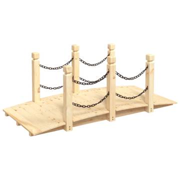 Garden Bridge with Chain Railings 150x67x56cm Solid Wood Spruce