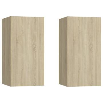 TV Cabinets 2 pcs Sonoma Oak 30.5x30x60 cm Engineered Wood