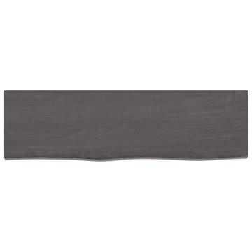 Bathroom Countertop Dark Brown 100x30x(2-4) cm Treated Solid Wood