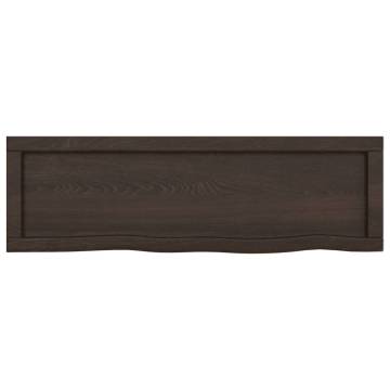 Bathroom Countertop Dark Brown 100x30x(2-4) cm Treated Solid Wood