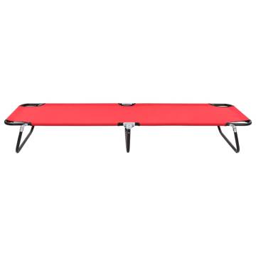 Folding Sun Lounger Red Steel