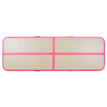 Inflatable Gymnastics Mat with Pump 500x100x10 cm PVC Pink