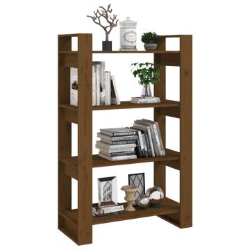 Book Cabinet/Room Divider Honey Brown 80x35x125 cm Solid Wood