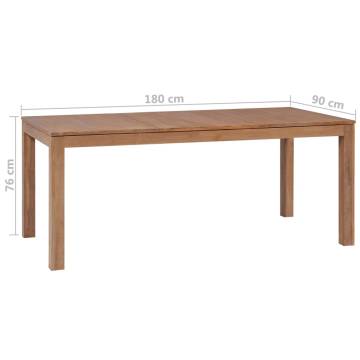 Dining Table Solid Teak Wood with Natural Finish 180x90x76 cm