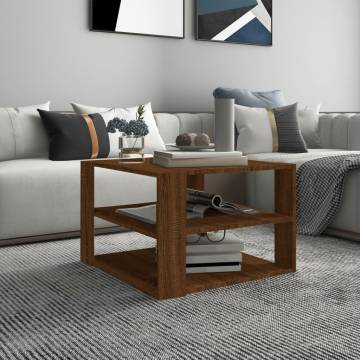 Coffee Table Brown Oak 60x60x40 cm Engineered Wood