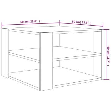 Coffee Table Brown Oak 60x60x40 cm Engineered Wood