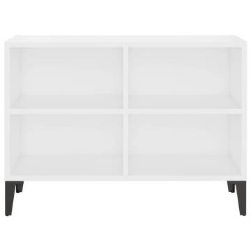 TV Cabinet with Metal Legs White 69.5x30x50 cm