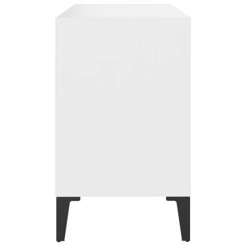 TV Cabinet with Metal Legs White 69.5x30x50 cm