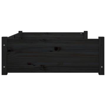 Dog Bed Black 105.5x75.5x28 cm Solid Pine Wood