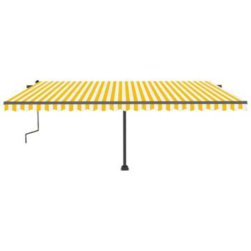 Freestanding Manual Retractable Awning 500x350 cm Yellow/White