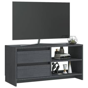 TV Cabinet Grey 80x31x39 cm Solid Pinewood