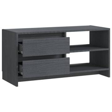 TV Cabinet Grey 80x31x39 cm Solid Pinewood