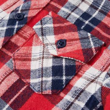 Kids' Plaid Shirt Red and Navy 140