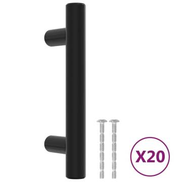 Cabinet Handles 20 pcs Black 64 mm Stainless Steel