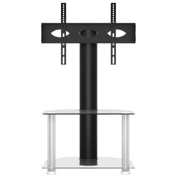 Corner TV Stand 2-Tiers for 32-70 Inch Black and Silver