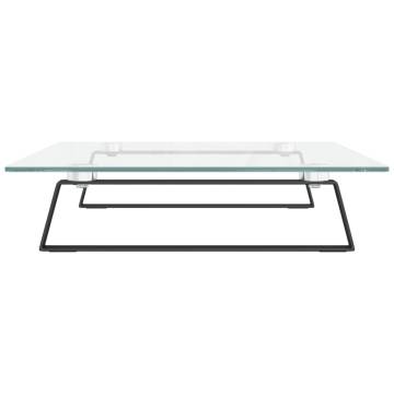 Monitor Stand Black 60x35x8 cm Tempered Glass and Metal