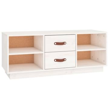 TV Cabinet White 100x34x40 cm Solid Wood Pine