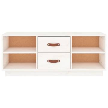 TV Cabinet White 100x34x40 cm Solid Wood Pine