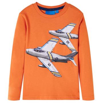 Kids' T-shirt with Long Sleeves Dark Orange 140