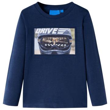 Kids' T-shirt with Long Sleeves Navy Melange 140