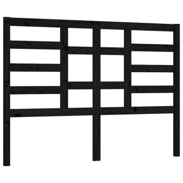 Bed Headboard Black 126x4x104 cm Solid Wood Pine