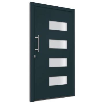 Front Door Aluminium and PVC Anthracite 100x200 cm