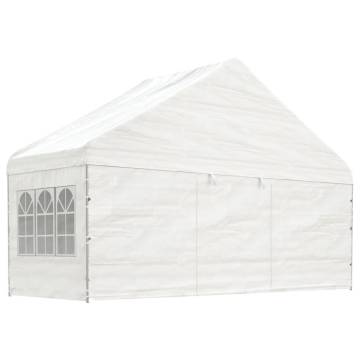 Gazebo with Roof White 6.69x5.88x3.75 m Polyethylene