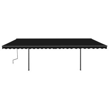 Manual Retractable Awning with Posts 6x3.5 m Anthracite