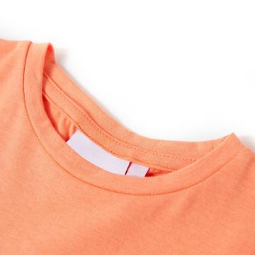 Kids' T-shirt with Cap Sleeves Neon Orange 128