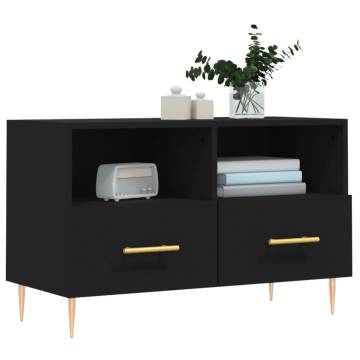 TV Cabinet Black 80x36x50 cm Engineered Wood