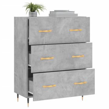 Sideboard Concrete Grey 69.5x34x90 cm Engineered Wood