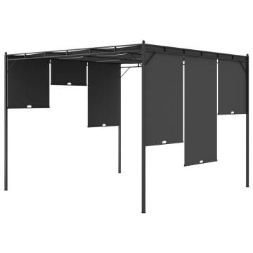 Garden Gazebo with Side Curtain 3x3x2.25 m Anthracite