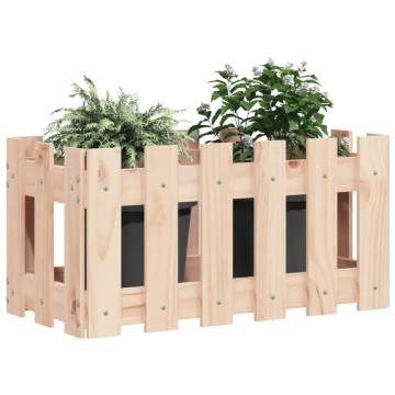 Garden Planter with Fence Design 60x30x30 cm Solid Wood Pine