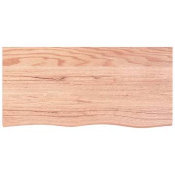 Bathroom Countertop Light Brown 100x50x(2-4)cm Treated Solid Wood