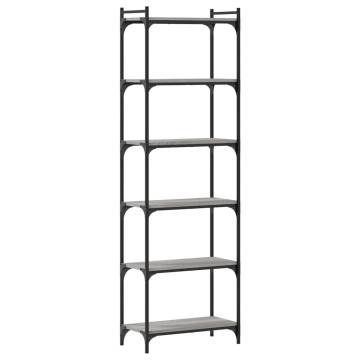 Bookcase 6-Tier Grey Sonoma 60x30x188 cm Engineered Wood