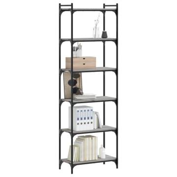 Bookcase 6-Tier Grey Sonoma 60x30x188 cm Engineered Wood