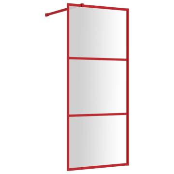 Walk-in Shower Wall with Clear ESG Glass Red 80x195 cm