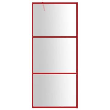 Walk-in Shower Wall with Clear ESG Glass Red 80x195 cm