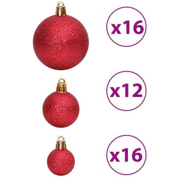 Christmas Baubles 100 pcs Wine Red 3 / 4 / 6 cm