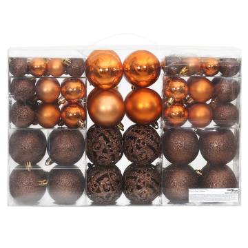 Christmas Baubles 100 pcs Brown 3 / 4 / 6 cm