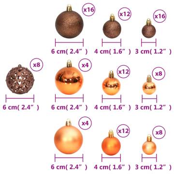 Christmas Baubles 100 pcs Brown 3 / 4 / 6 cm