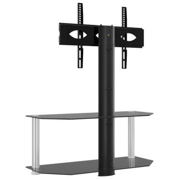 Corner TV Stand 2-Tiers for 32-70 Inch Black and Silver