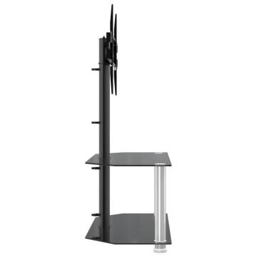 Corner TV Stand 2-Tiers for 32-70 Inch Black and Silver