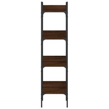 Bookshelf 4-Tier Brown Oak 35x30x138.5 cm Engineered Wood