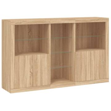 Sideboard with LED Lights Sonoma Oak 162x37x100 cm