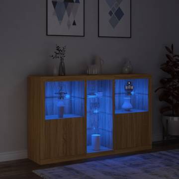 Sideboard with LED Lights Sonoma Oak 162x37x100 cm