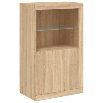 Sideboard with LED Lights Sonoma Oak 162x37x100 cm